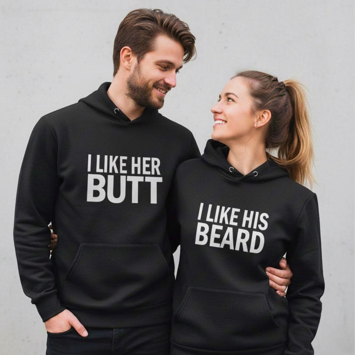 His Beard & Her Butt Hoodies