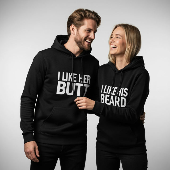 His Beard & Her Butt Hoodies