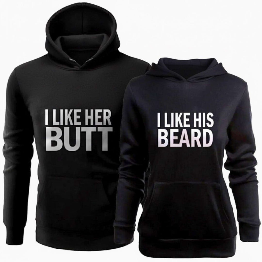 His Beard & Her Butt Hoodies