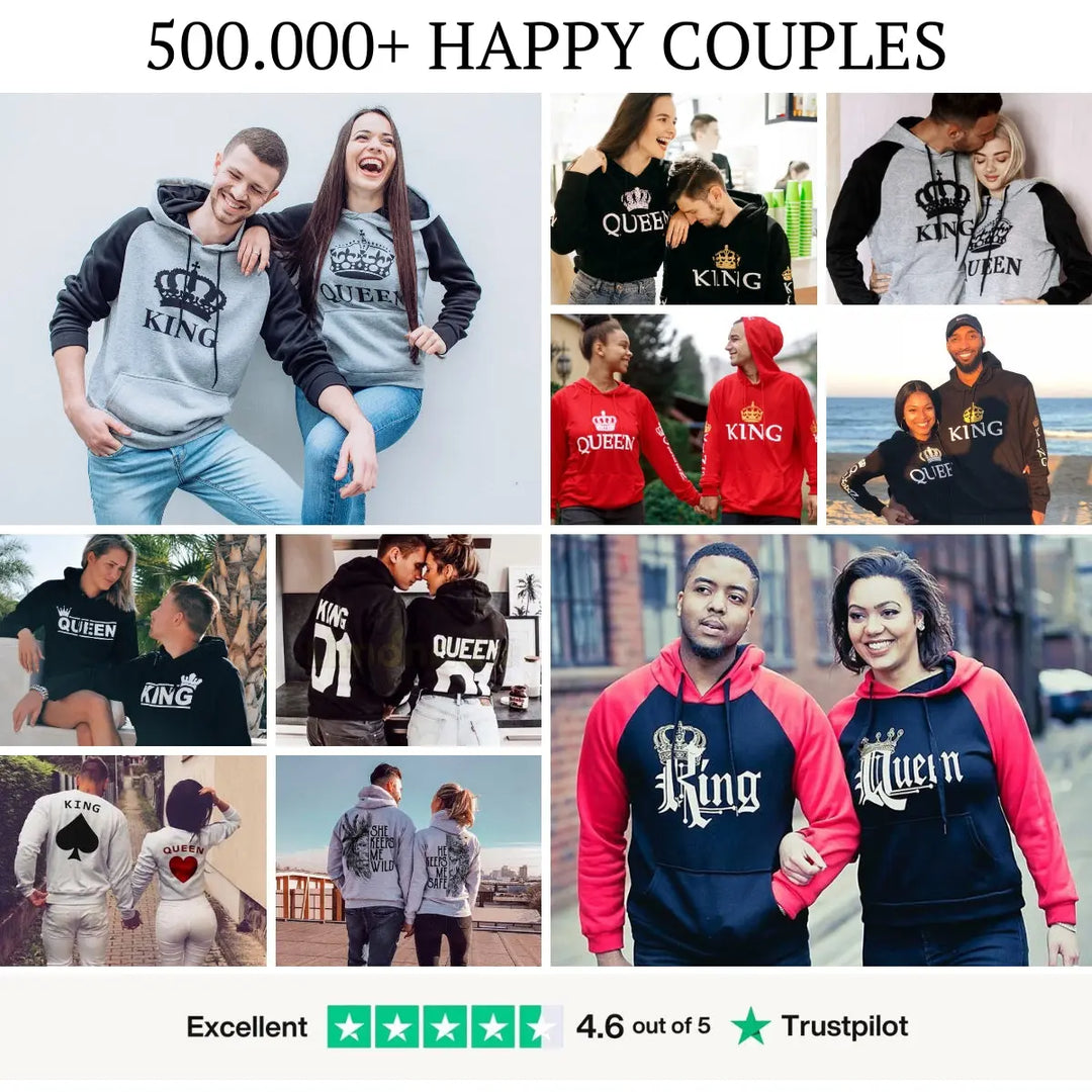 Happy Couples Wearing Matching Hoodies from CouplesChoices – 500,000+ Customers Worldwide