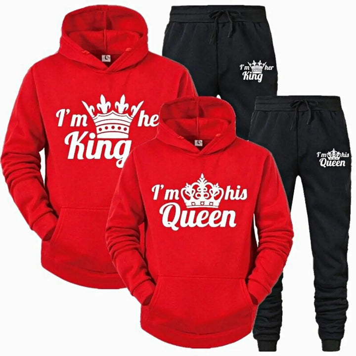 Her King & His Queen Red Tracksuits