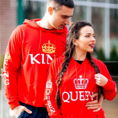 Couple Hoodies - Red King & Queen Hoodies