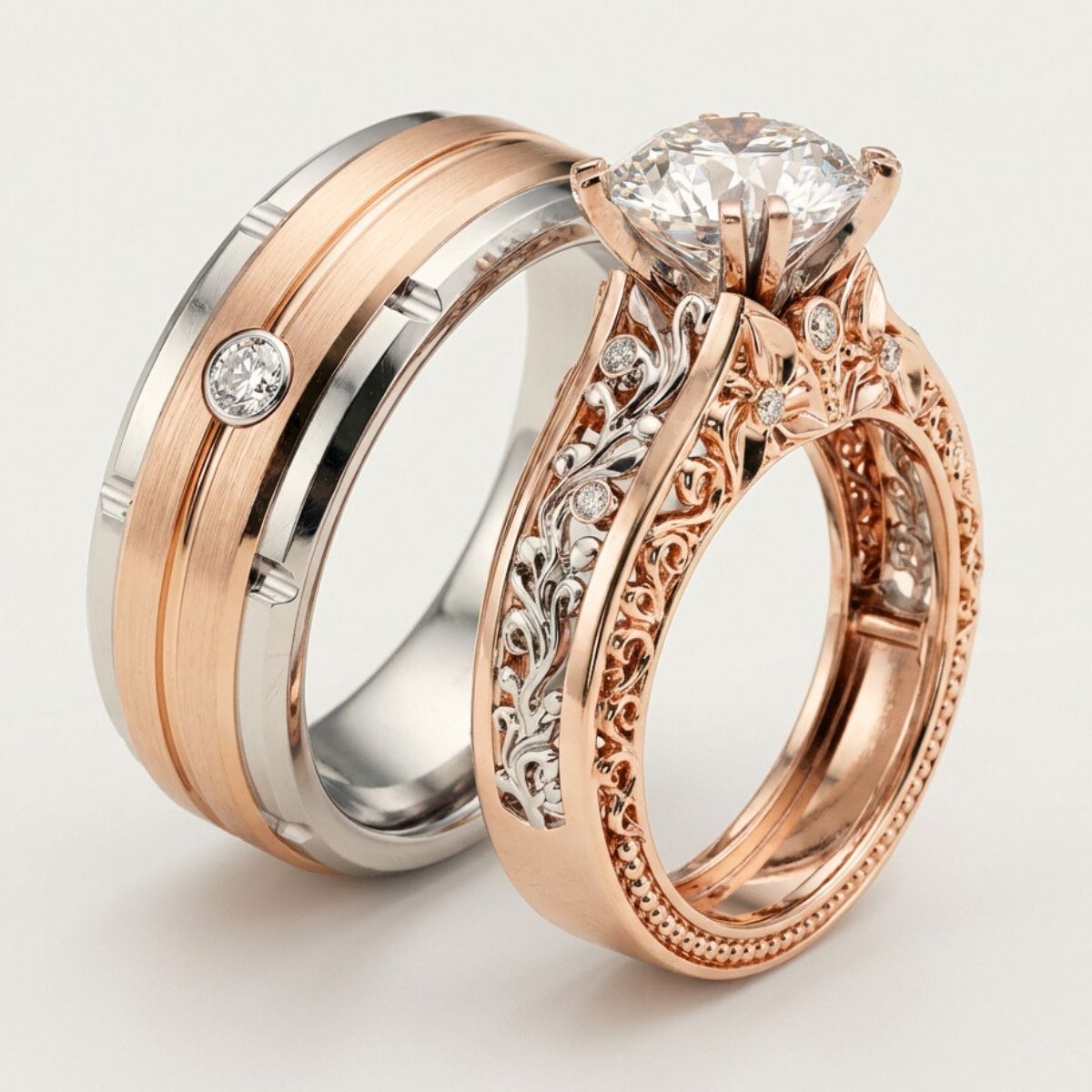 Pure Love Tungsten Couples Rings | Rose Gold Bands – Couples Choices