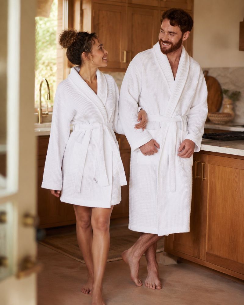 Waffle White Bathrobes