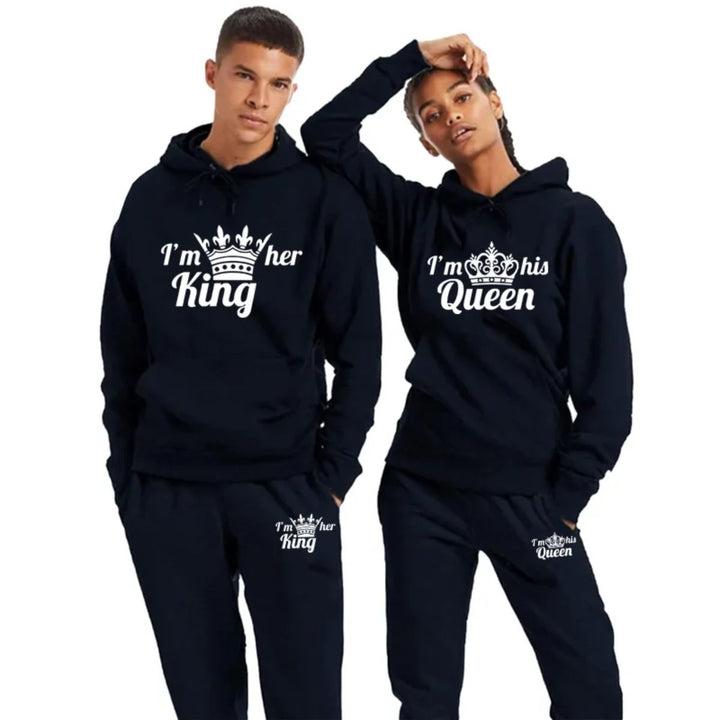 King & Queen Black Tracksuits