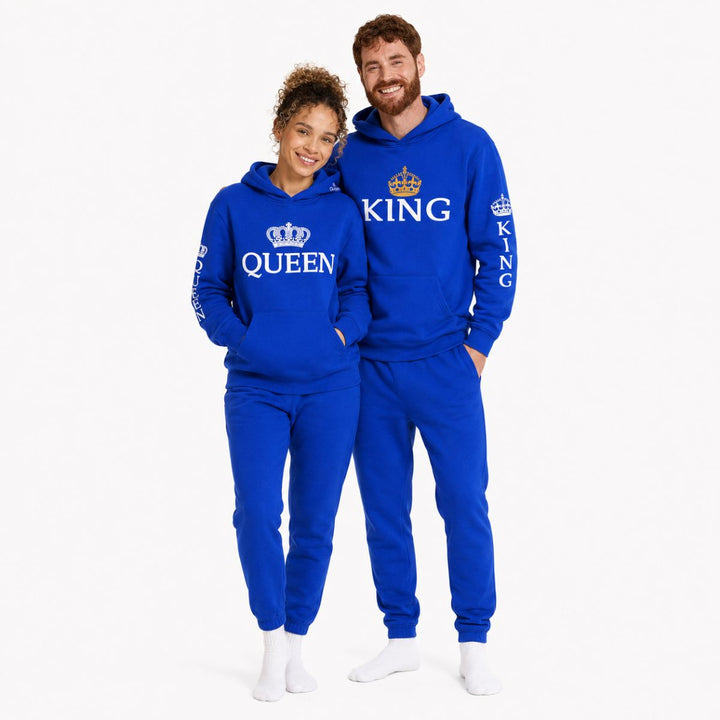 Blue King & Queen Hoodies