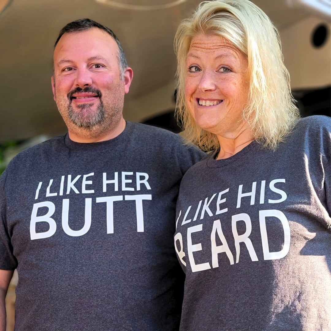 Gray His Beard & Her Butt Shirts