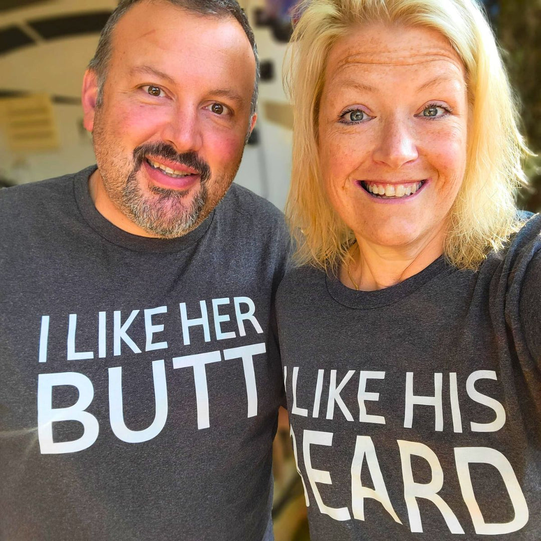 Gray His Beard & Her Butt Shirts