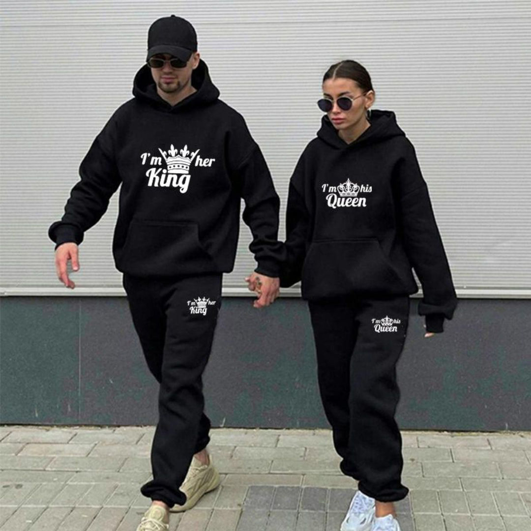 King & Queen Black Tracksuits