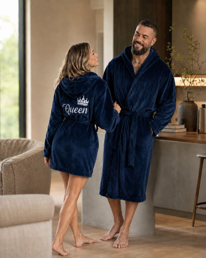 Blue King & Queen Bathrobes