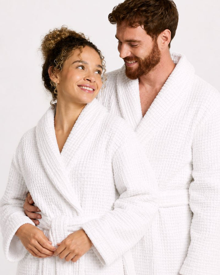 Waffle White Bathrobes