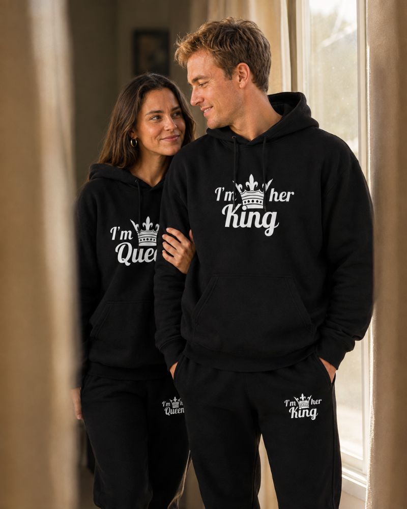 King & Queen Black Tracksuits