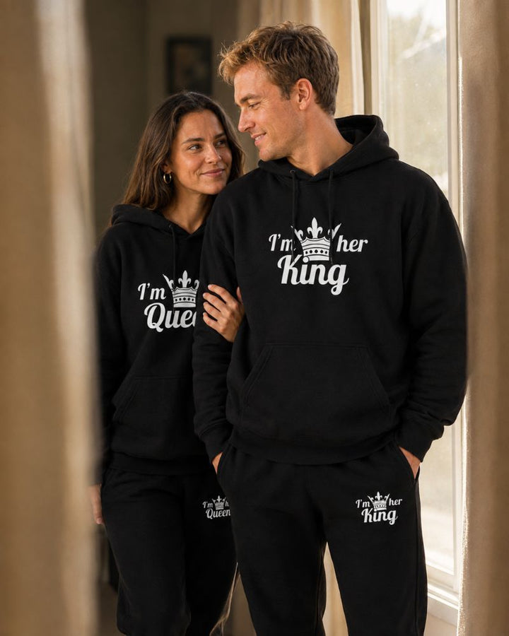 King & Queen Black Tracksuits