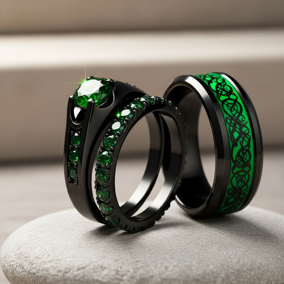 Emerald Love Rings