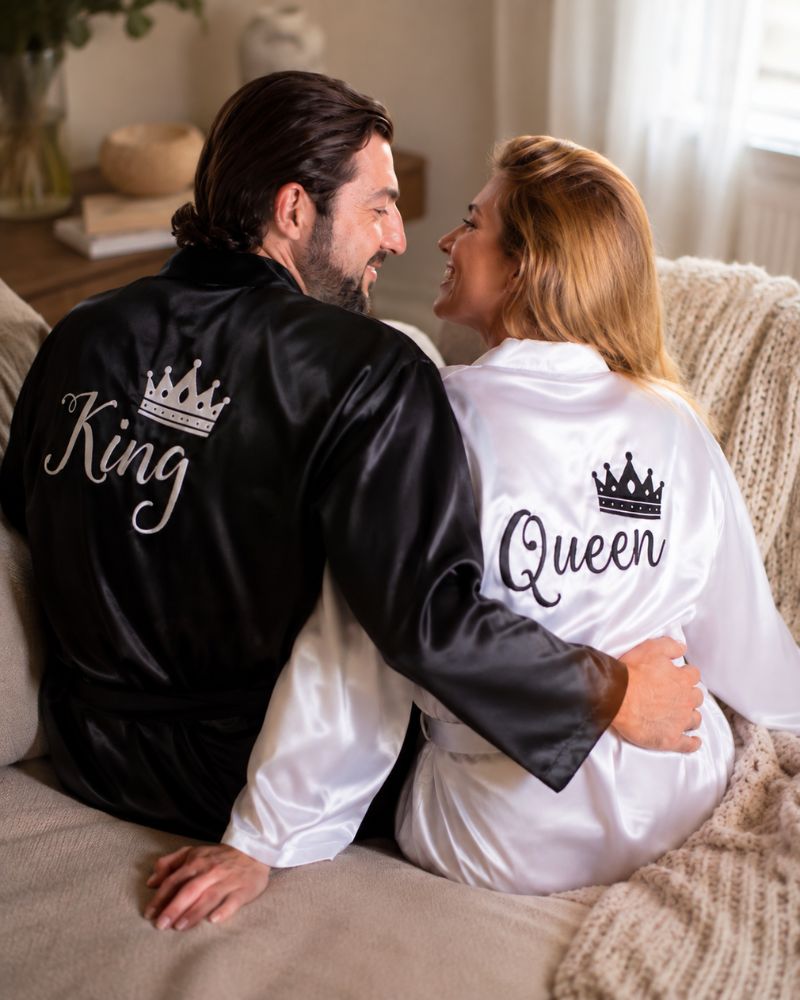 Satin King Queen Royal Silky Robe