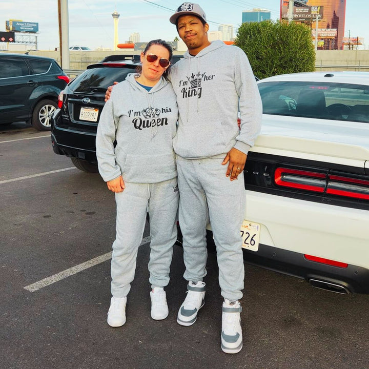 King & Queen Gray Tracksuits