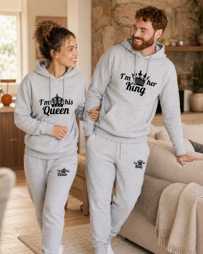 King & Queen Gray Tracksuits
