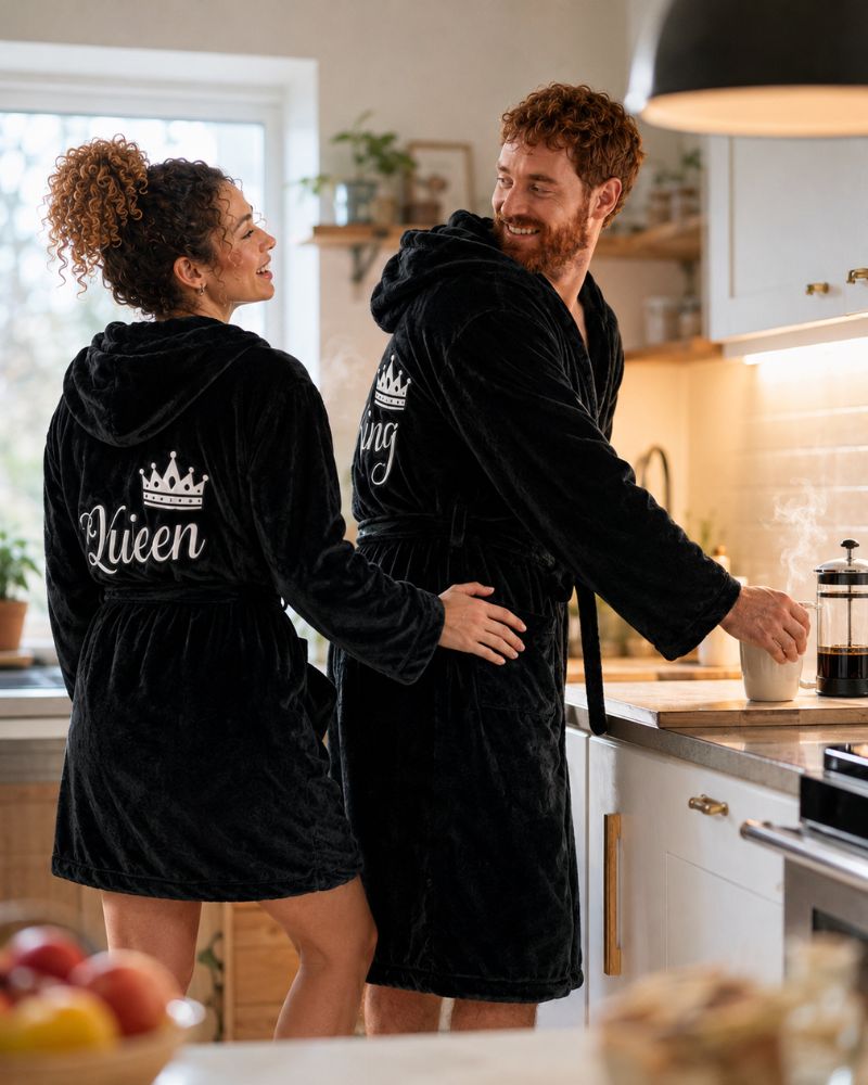 Black King & Queen Bathrobes