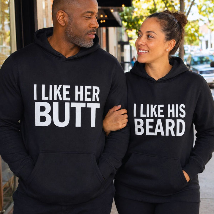 His Beard & Her Butt Hoodies