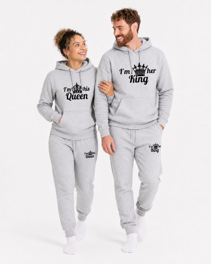 King & Queen Gray Tracksuits