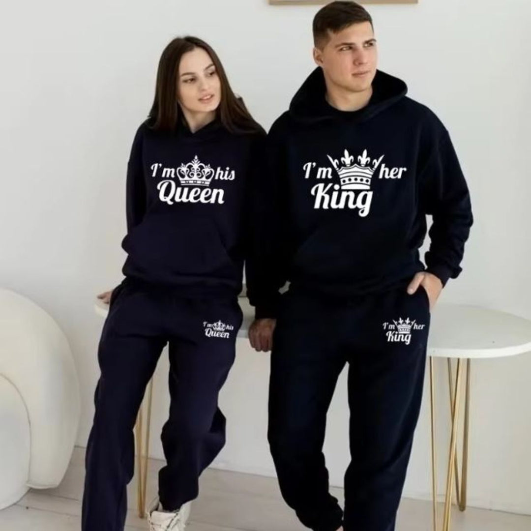 King & Queen Black Tracksuits