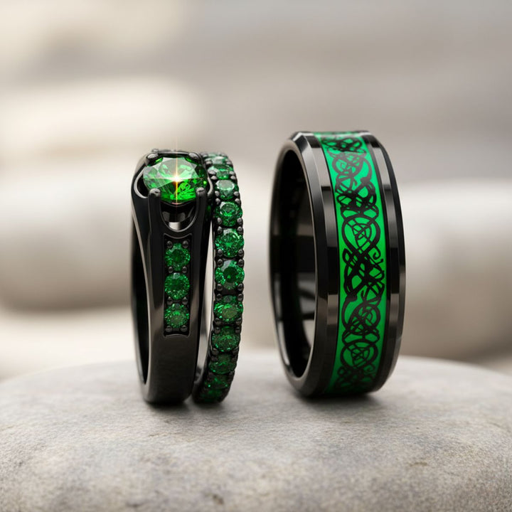 Emerald Love Rings