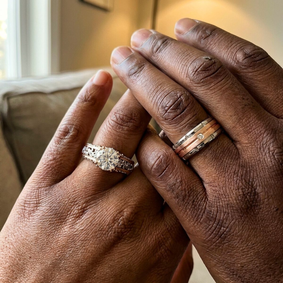 Pure Love Tungsten Couples Rings | Rose Gold Bands – Couples Choices