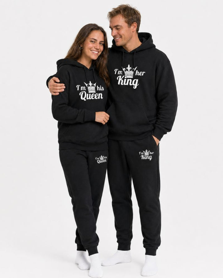 King & Queen Black Tracksuits