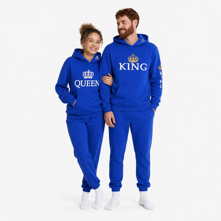 Blue King & Queen Hoodies