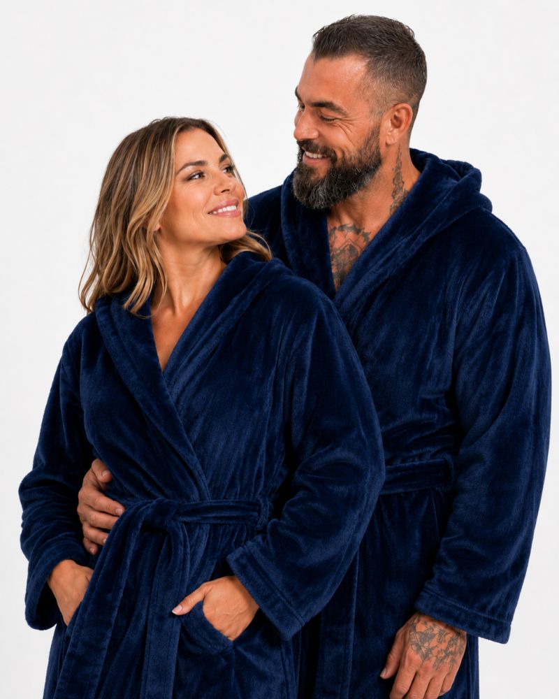 Blue King & Queen Bathrobes