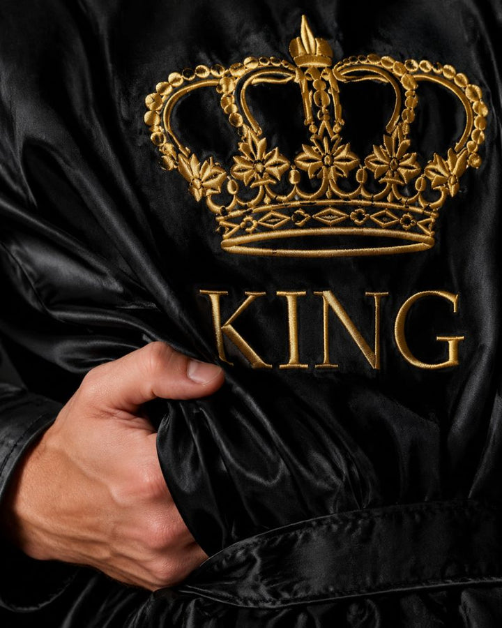 Satin Black King & Queen Bathrobes