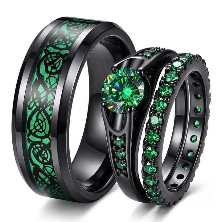 Emerald Love Rings