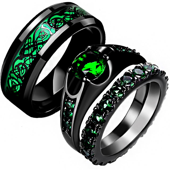 Emerald Love Rings