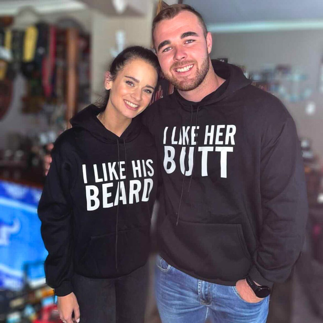 I Like His Beard & Her Butt Hoodies CouplesChoices