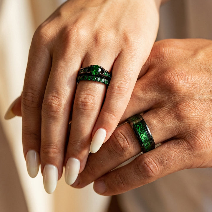 Emerald Love Rings