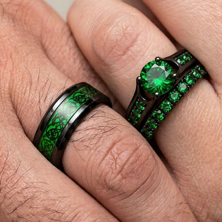 Emerald Love Rings
