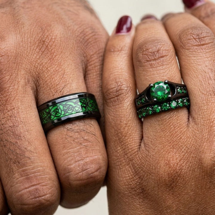 Emerald Love Rings