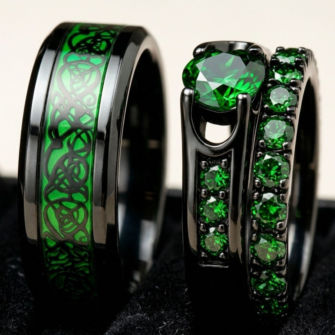Emerald Love Rings