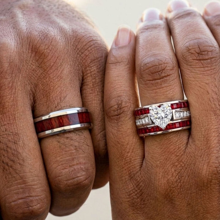 Crimson Heart Rings