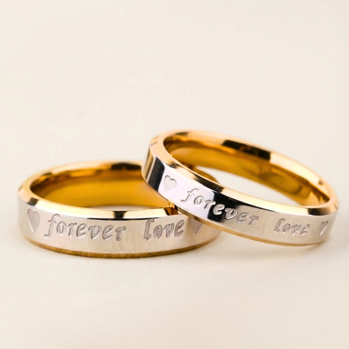 Forever Love Gold Tungsten Couple Rings Set – Couples Choices