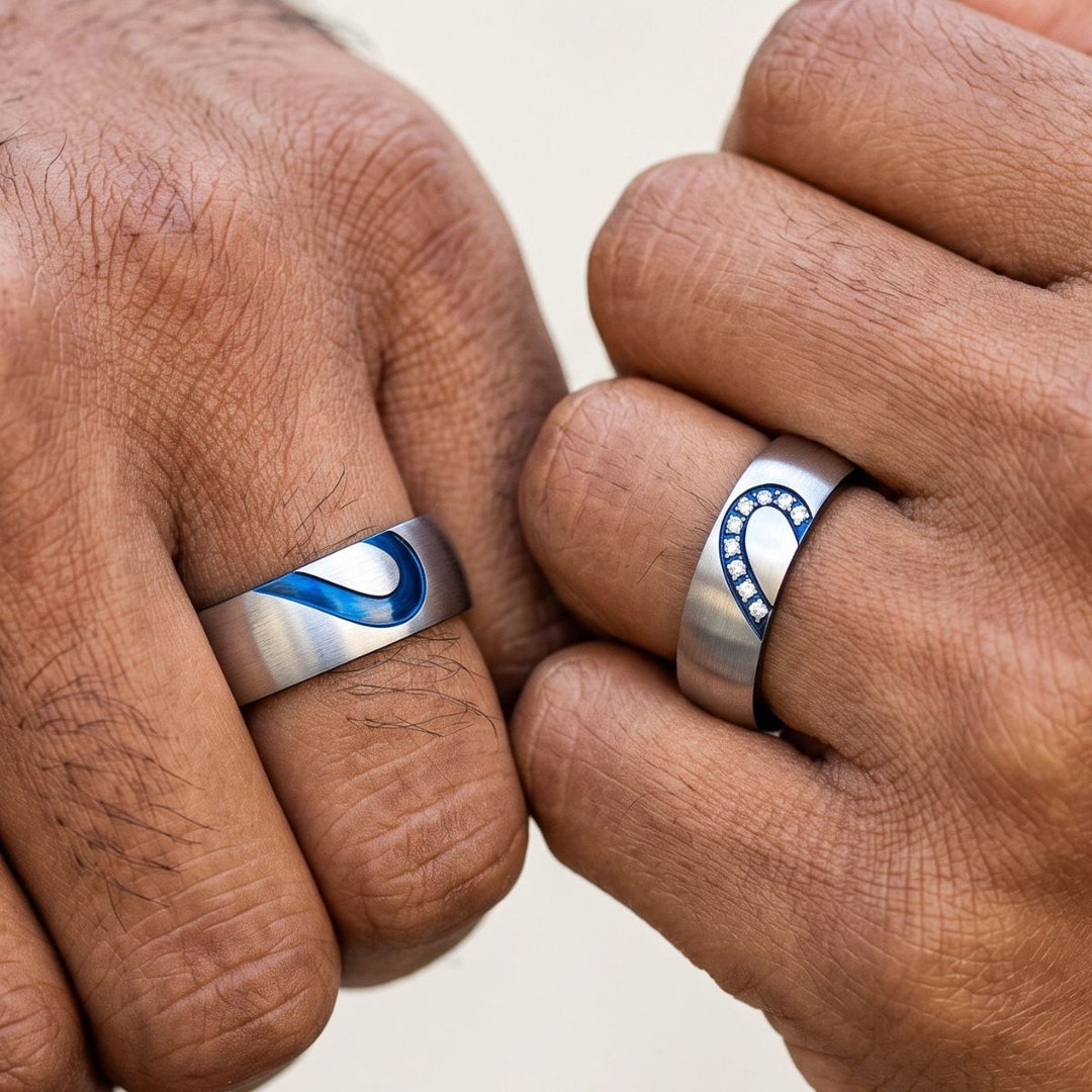 Blue Heart Rings