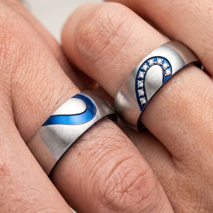 Blue Heart Rings