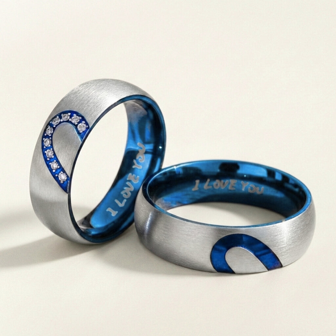 Blue Heart Rings
