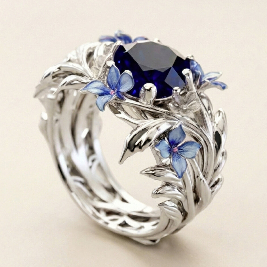 The Midnight Petals Ring