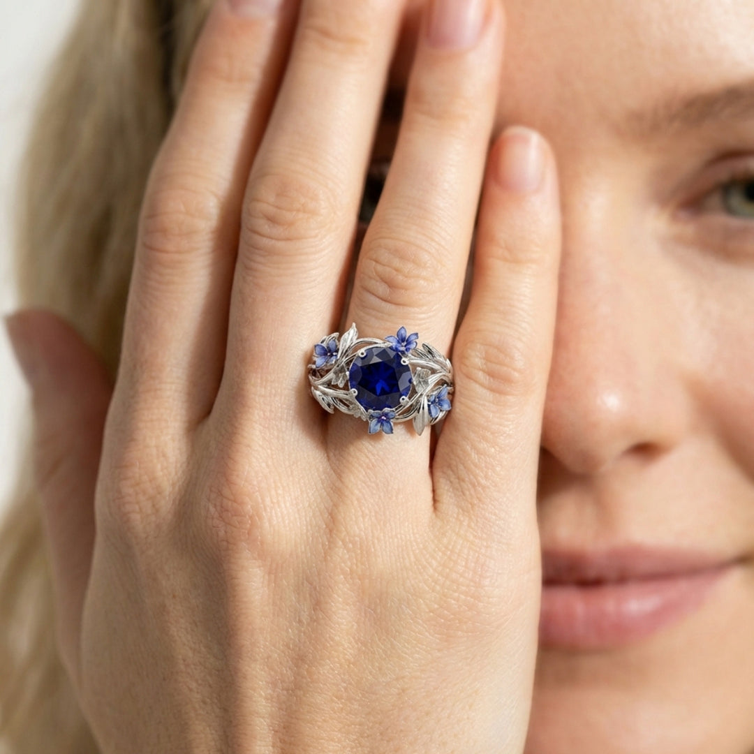 The Midnight Petals Ring