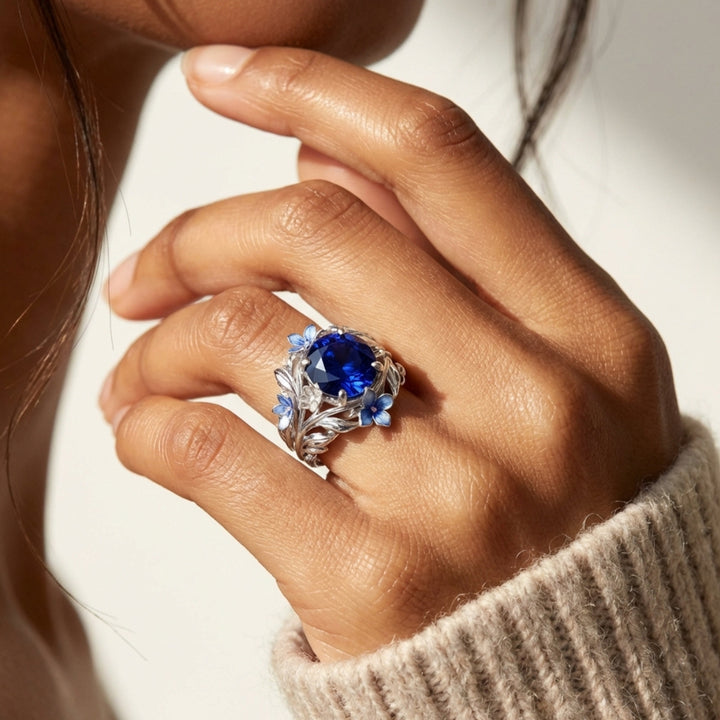 The Midnight Petals Ring