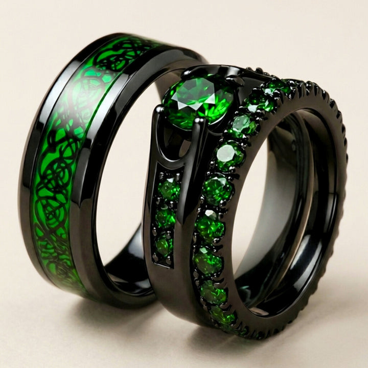 Emerald Love Rings