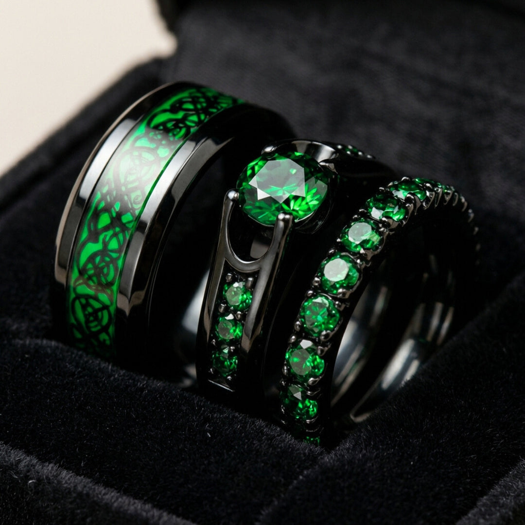 Emerald Love Rings