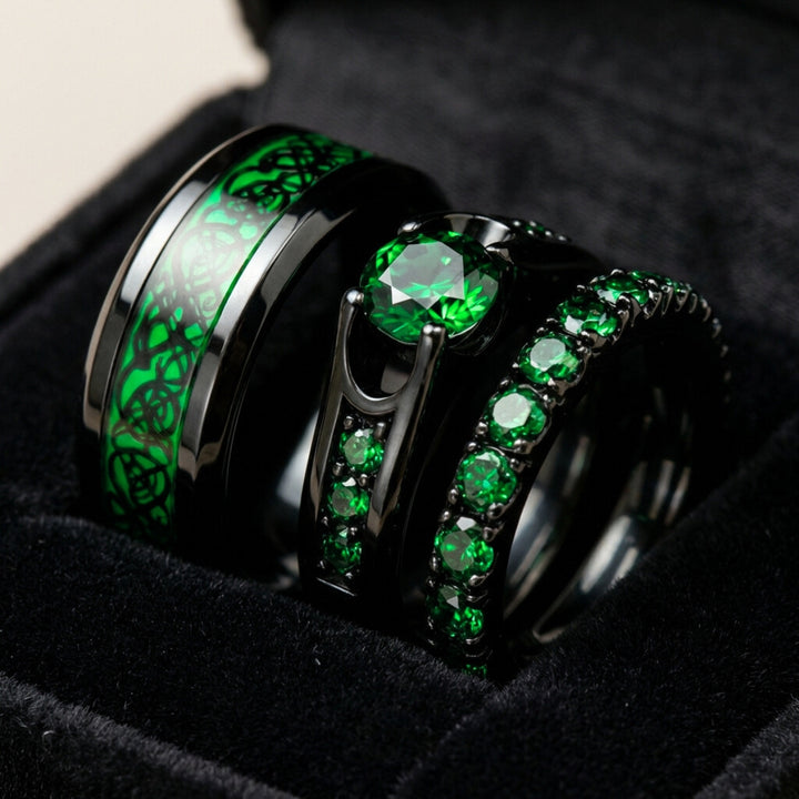 Emerald Love Rings