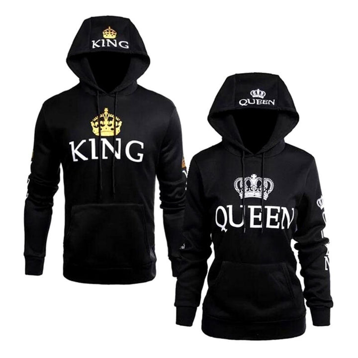 Couple Hoodies - Black King Queen Hoodies